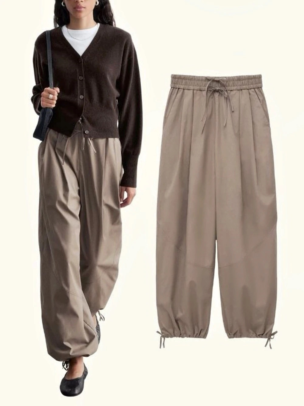 & Other Stories Cotton Balloon Pants Brown